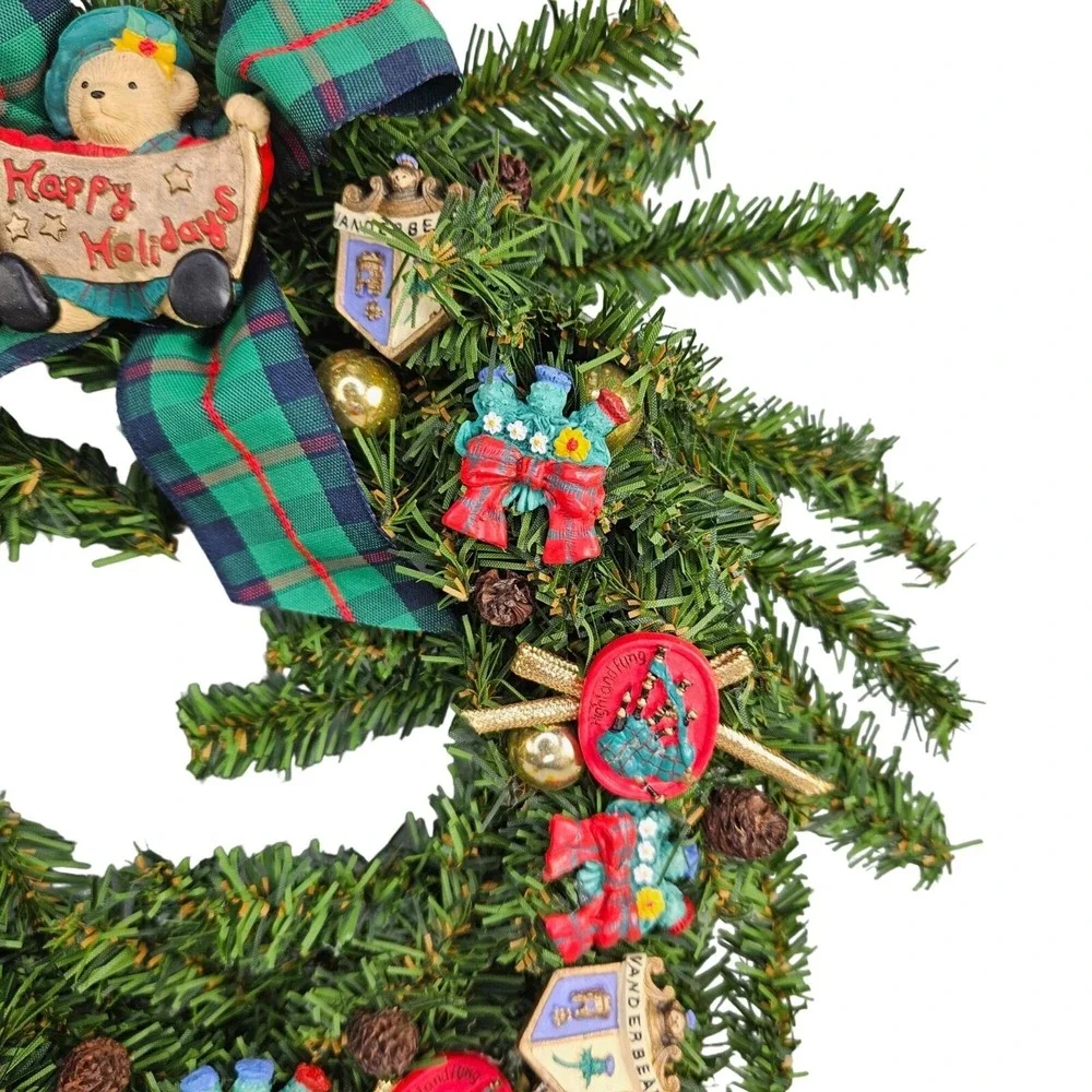 Highland Fling Wreath Vanderbear Family Scottish Dance Collection Xmas 1993‎ Vtg